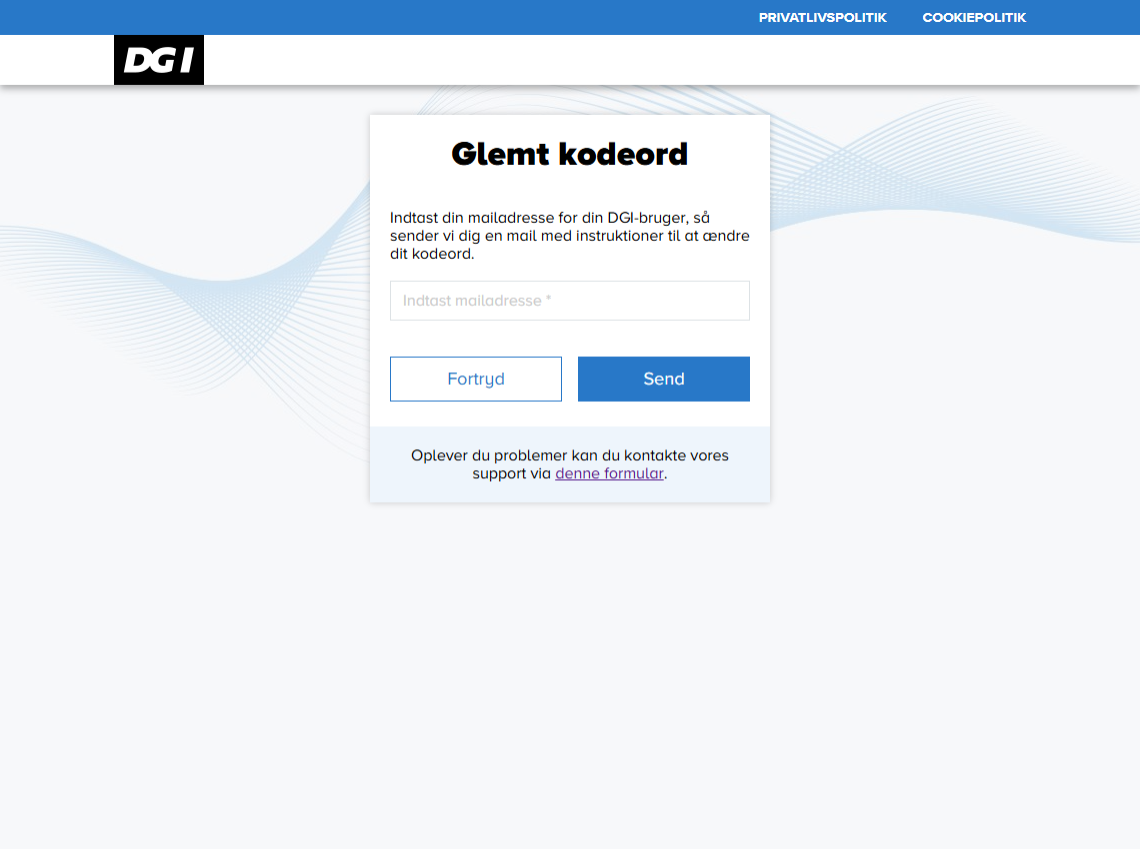 Mit DGI - Glemt kodeord